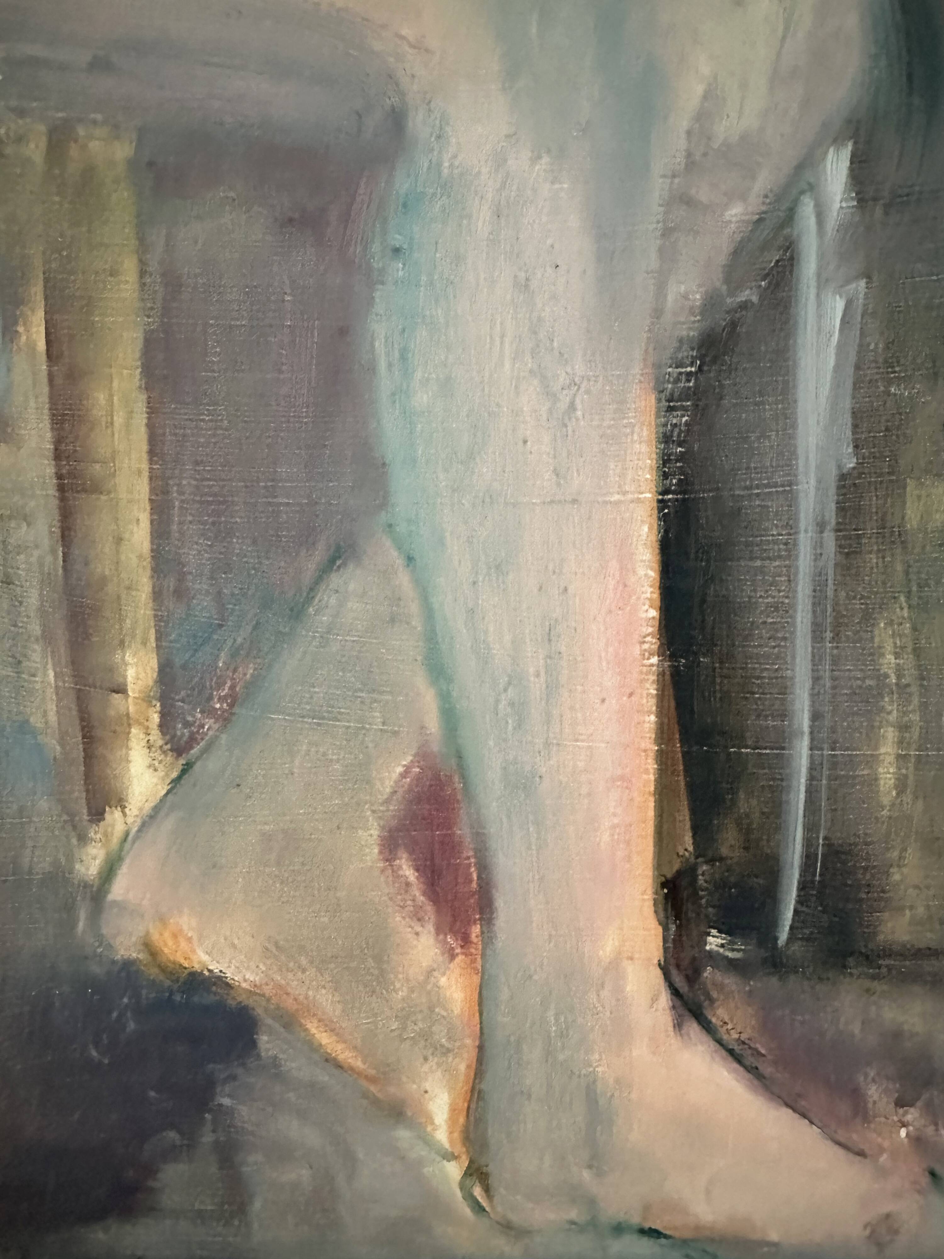 Original French figurative painting from the 70s signed Marais