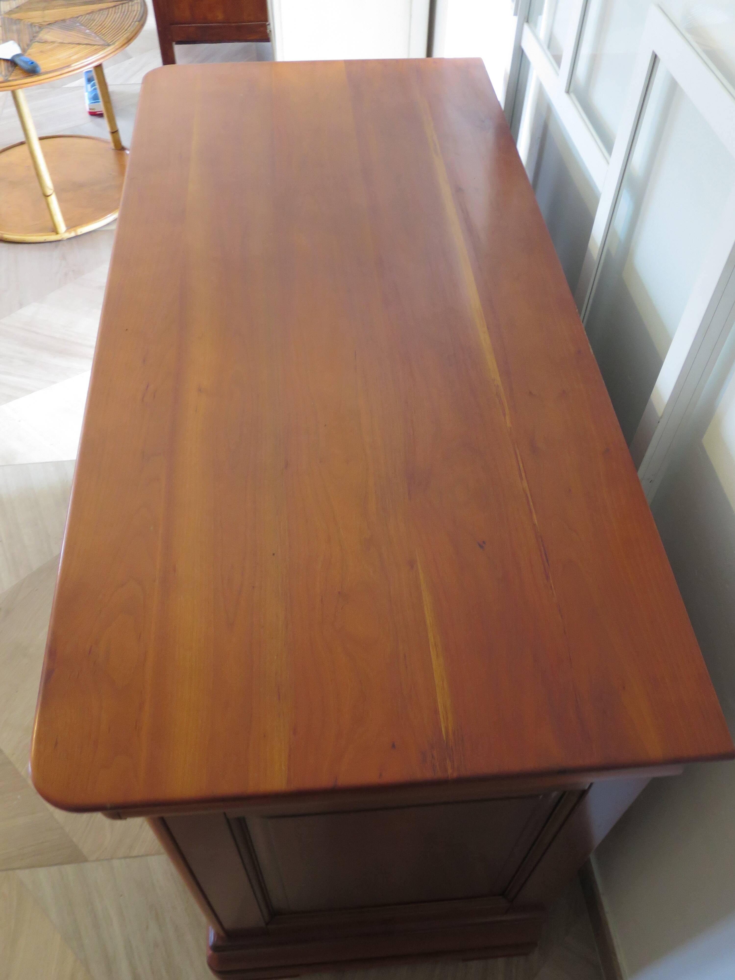 Cherrywood chest of drawers with ogee – 4 drawers – 80s – Louis Philippe style