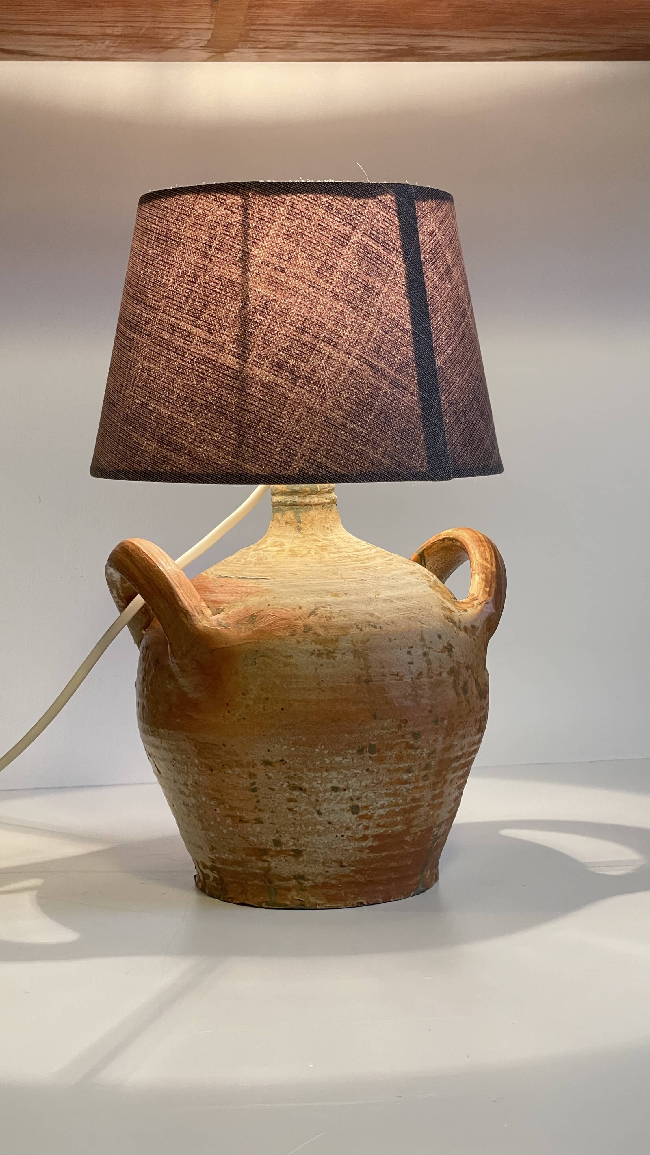 Vintage handmade pottery lamp