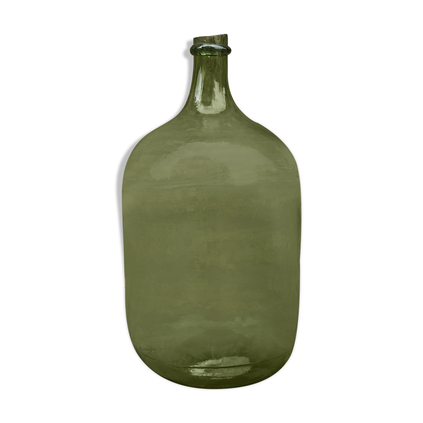 Green and oval demijohn