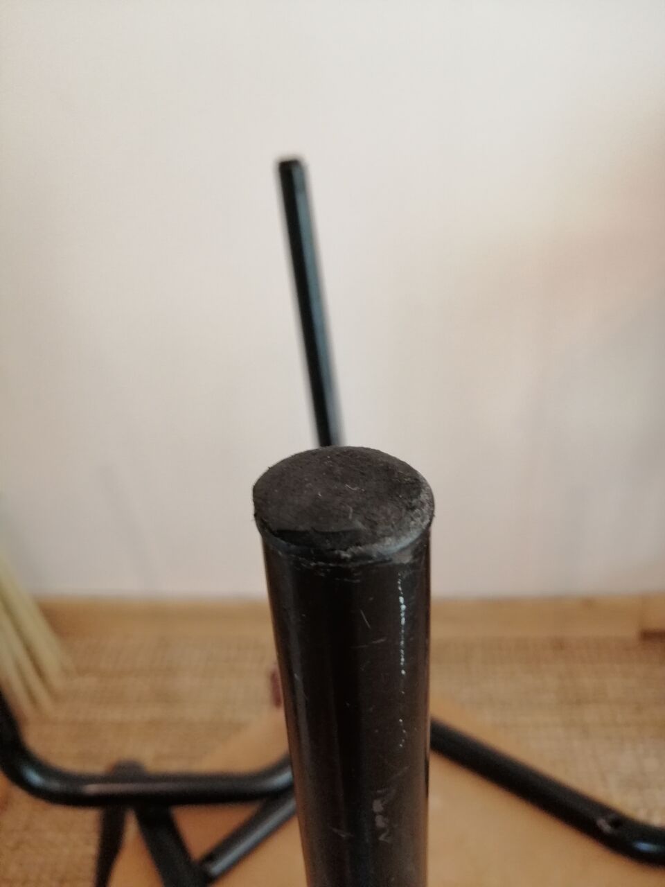 Series of 4 wooden and metal school chairs