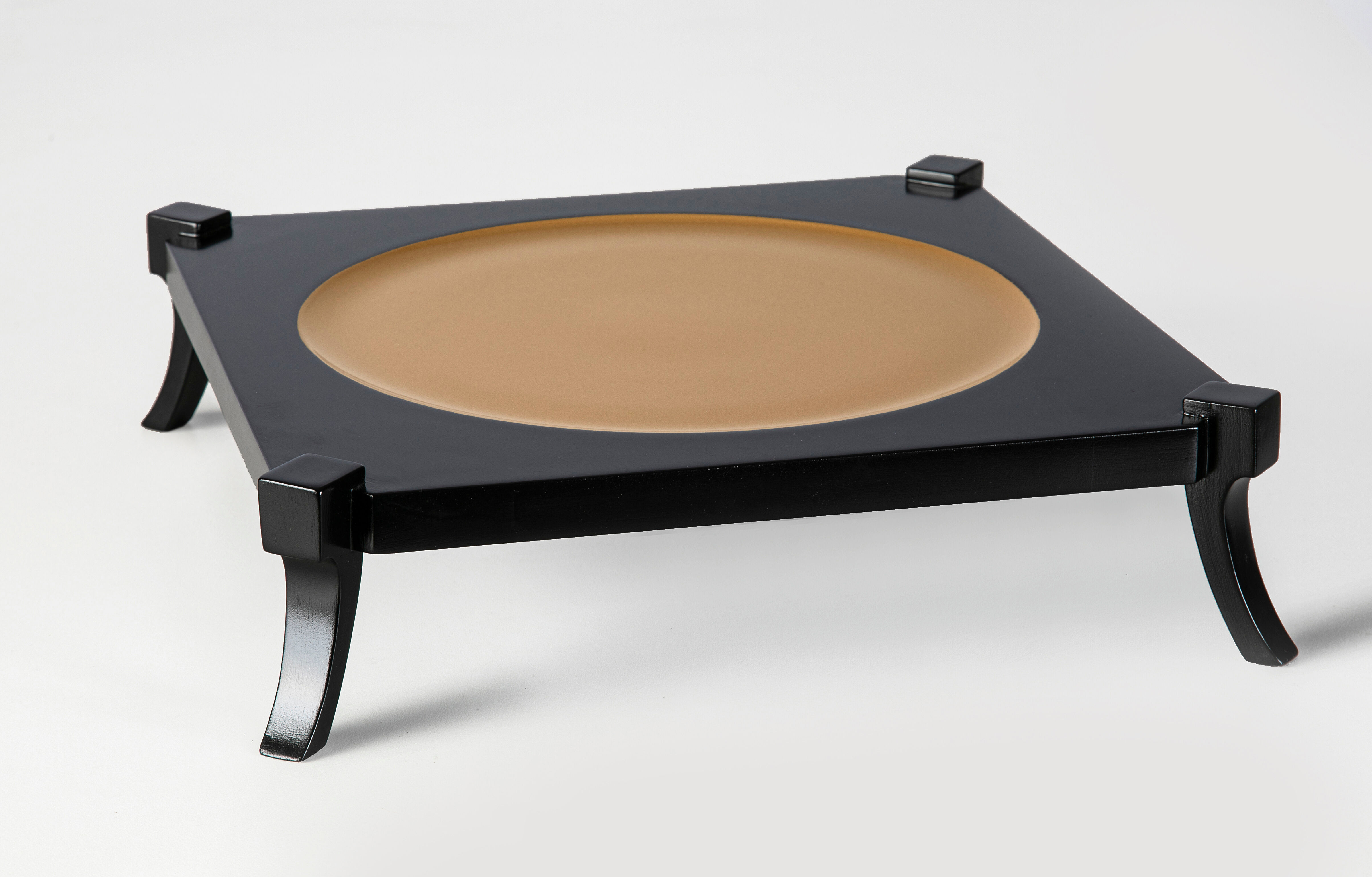 Handcrafted square tray in solid greek walnut