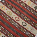 2x10 Kilim Red & Beige Hallway Kilim Runner, 69x316 Cm