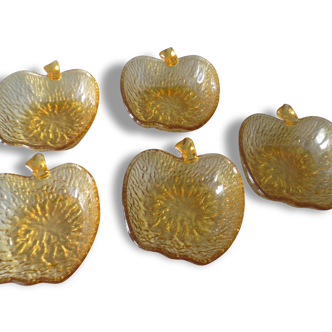 Coupelles pomme ambre vintage