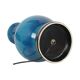 Large Italian Round Blue Ceramic Lamp Crackle Glaze 45cm