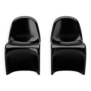 Lot de 2 fauteuils design - noir brillant