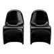 Set of 2 vintage design armchairs – Glossy black
