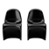 Set of 2 vintage design armchairs – Glossy black