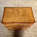 Commode vintage 4 tiroirs pieds compas