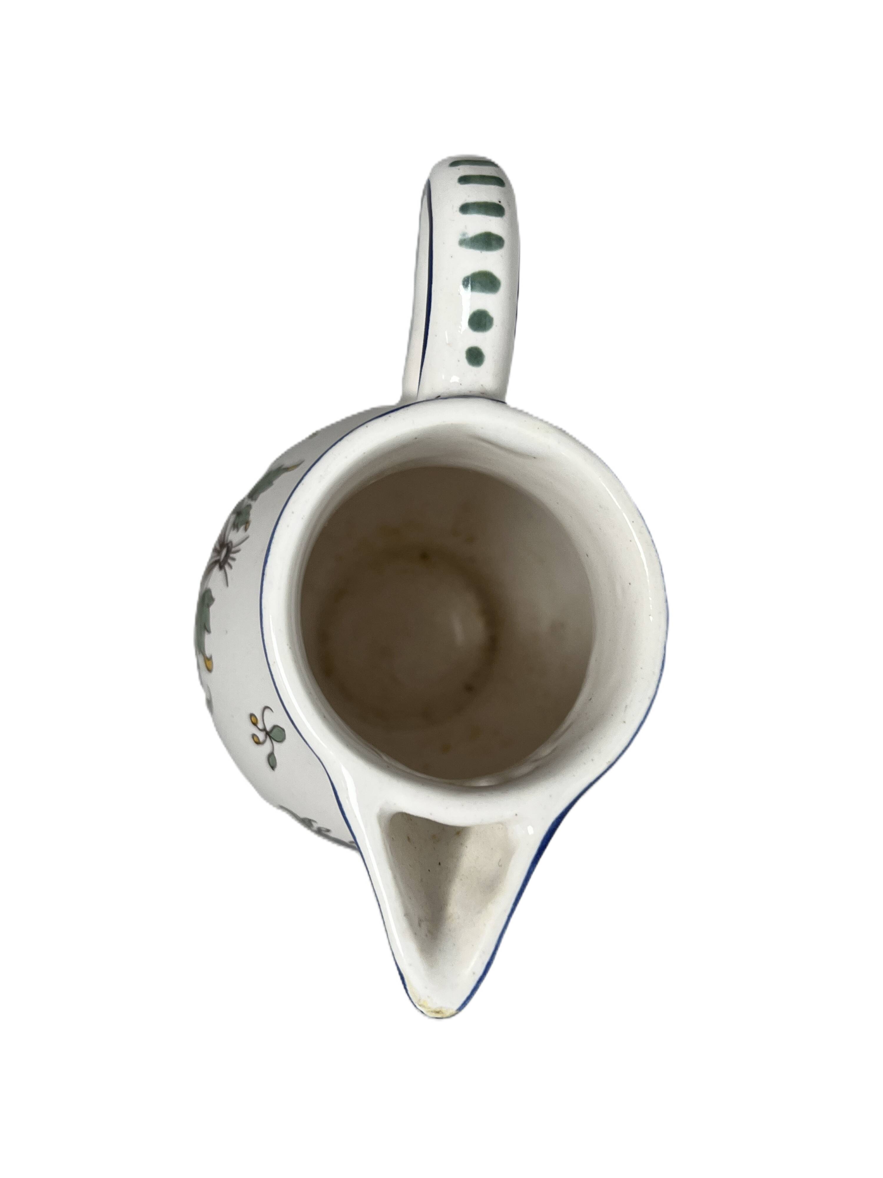 Pérouges, polychrome earthenware pitcher, 20th century