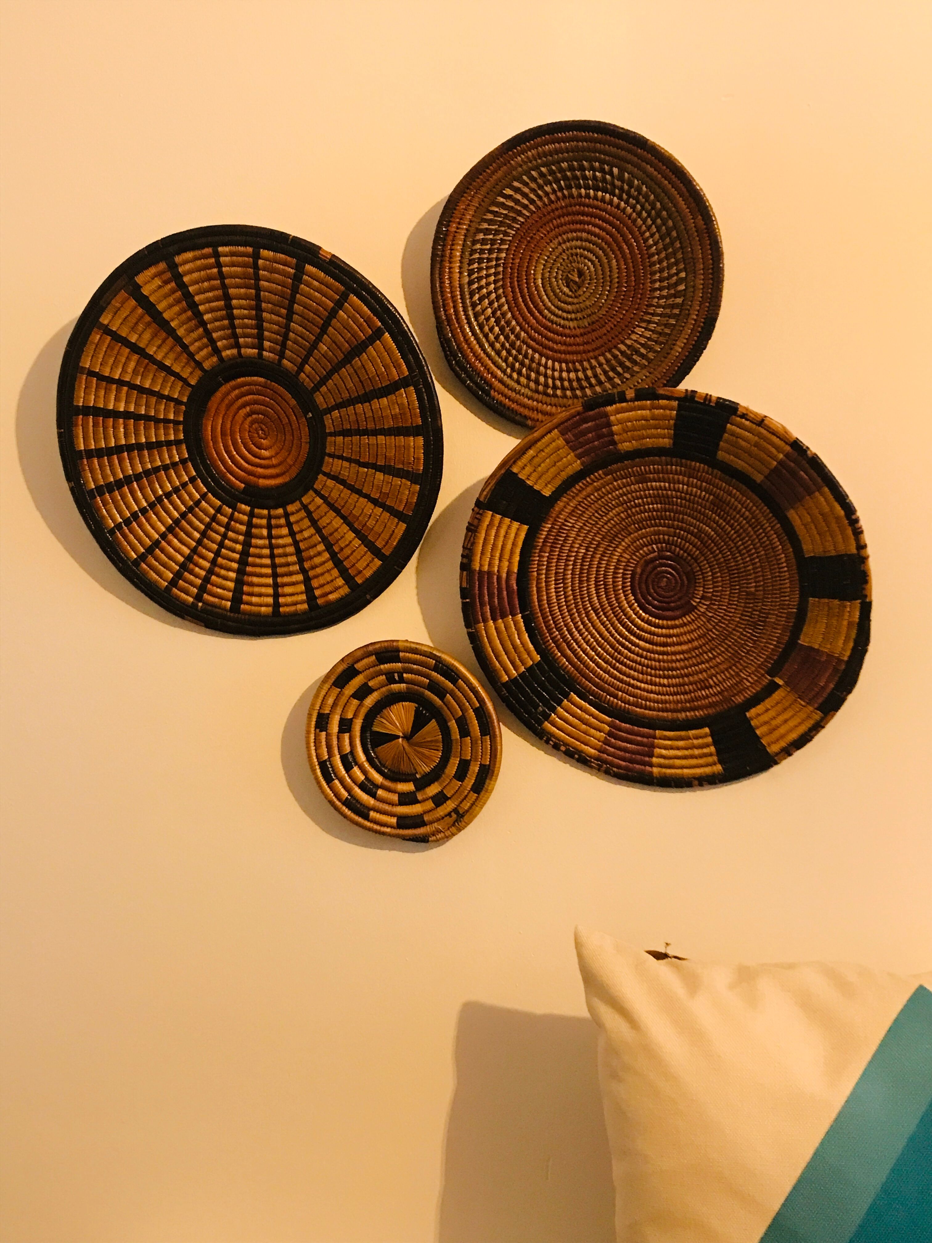 Vintage wall baskets Africa
