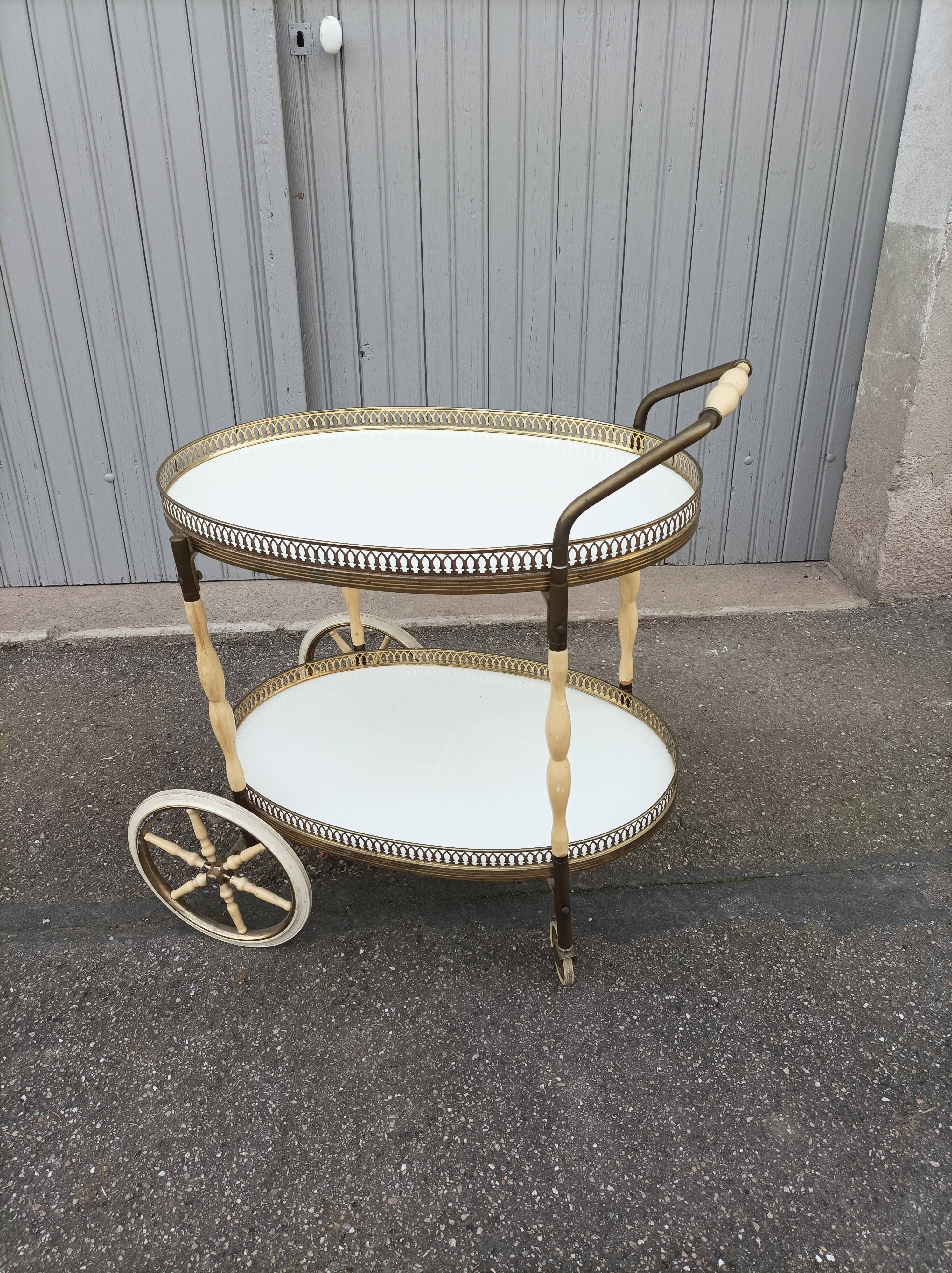 Vintage ivory and brass service