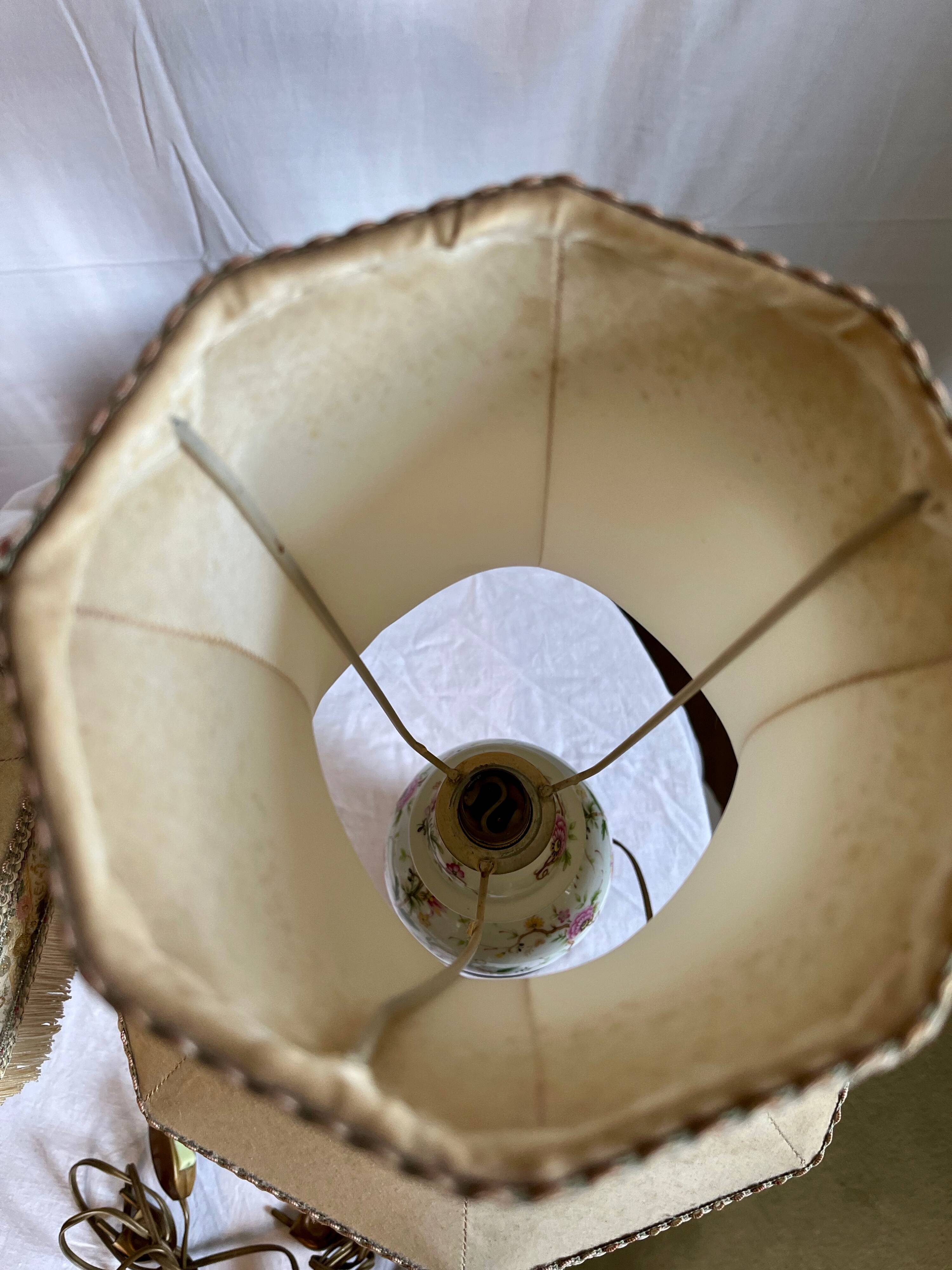 Pair of vintage porcelain lamps