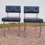 Paire de chaises en skaï design chromé - 1950s