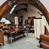 Art Deco Flamed Mahogany Oval Mirror Circa 1910