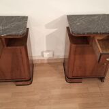 Tables de chevet italiennes Art Déco en noyer, Set de 2