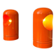 Ensemble (2) de lampes de table orange vintage