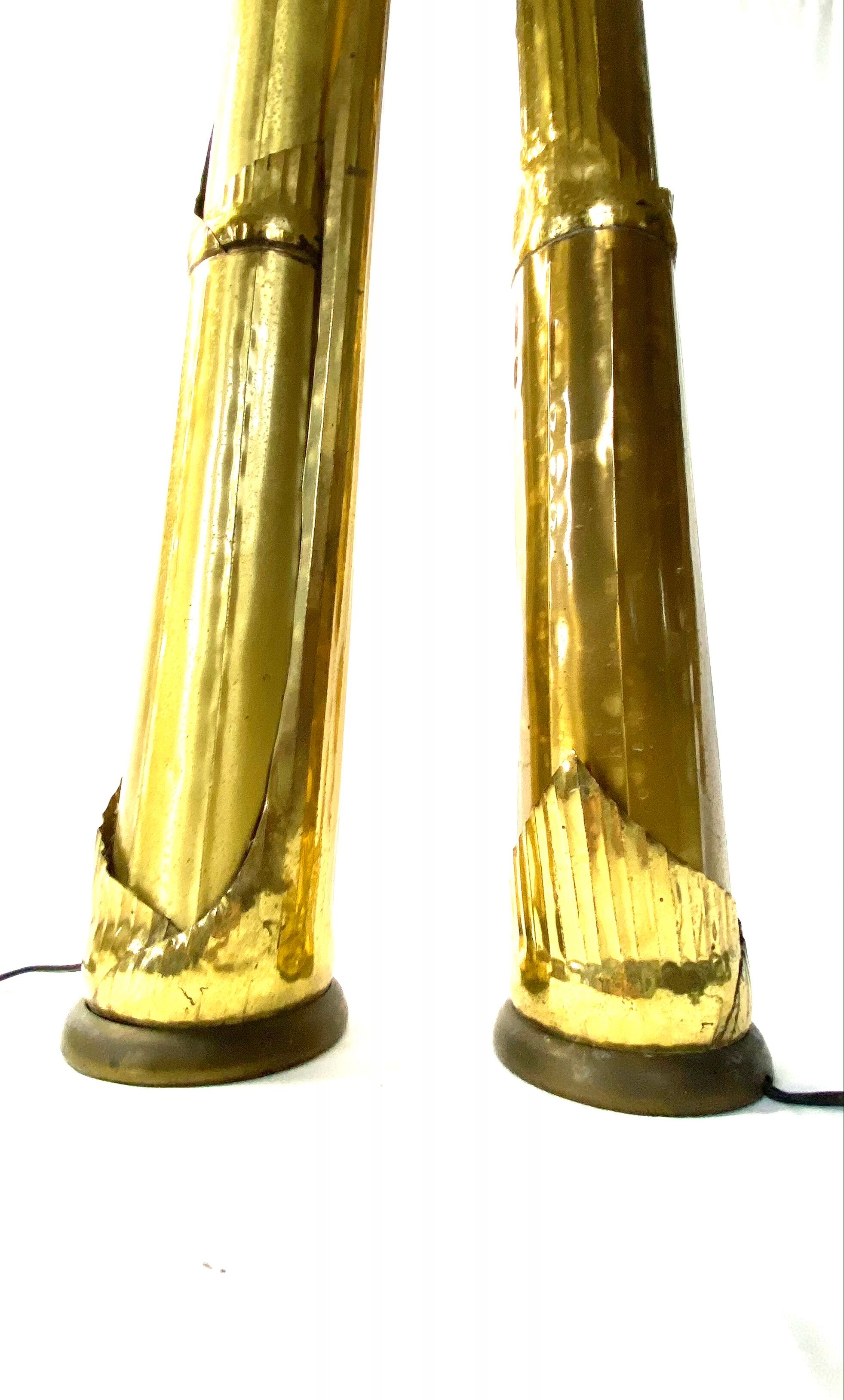 Pair of lampposts "Canna di Bambù" created by G&C studio and Disegno Rome, Italy, 1970