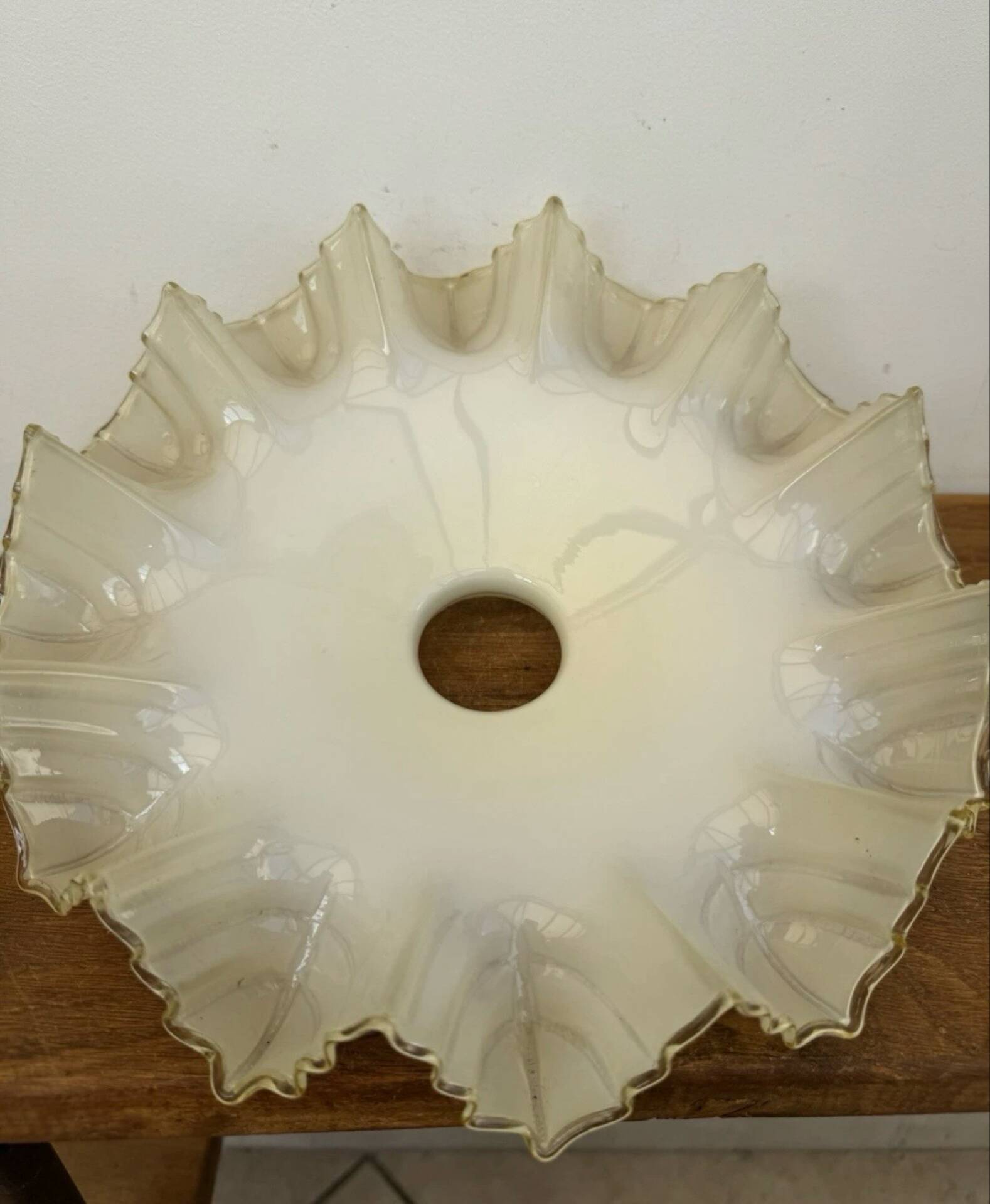 Vintage pleated glass lace lampshade ceiling light