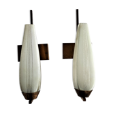 Brass and white glass wall lamps