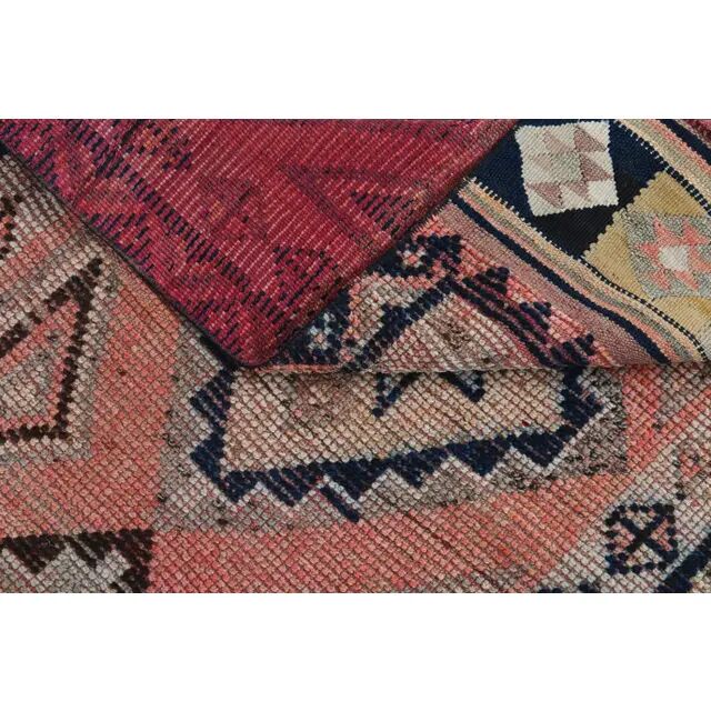 1970s Turkish Oushak Handmade Wool Cotton Orange Runner Rug 84x308