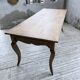 Farm table cherry wood with curved legs, 19th century.