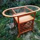 Glass and rattan table