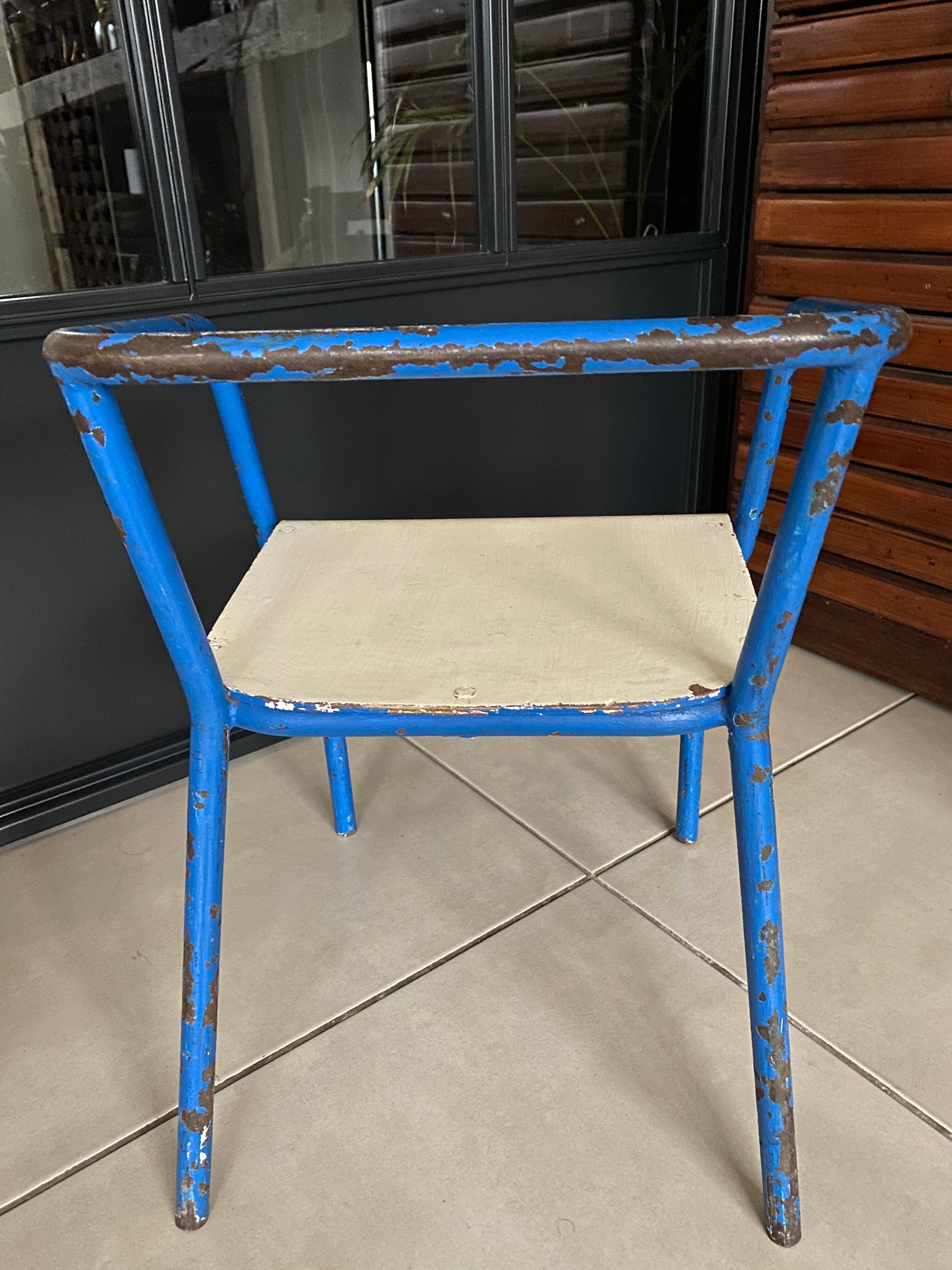 Blue metal child chair