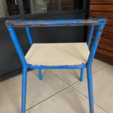 Blue metal child chair