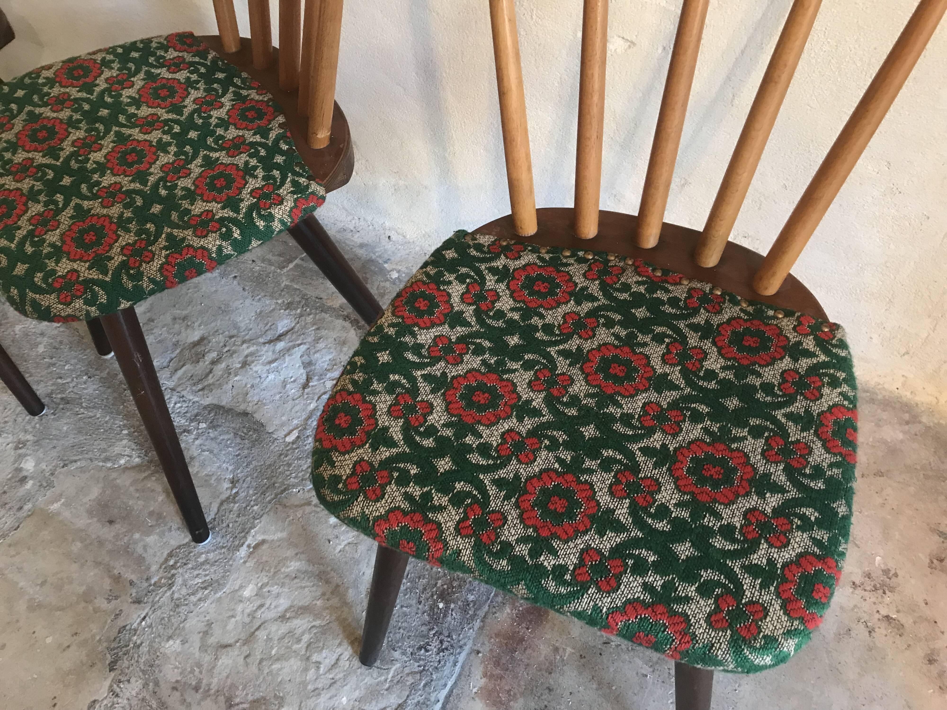 Set of 4 chairs inn 1960's bars and feet compass