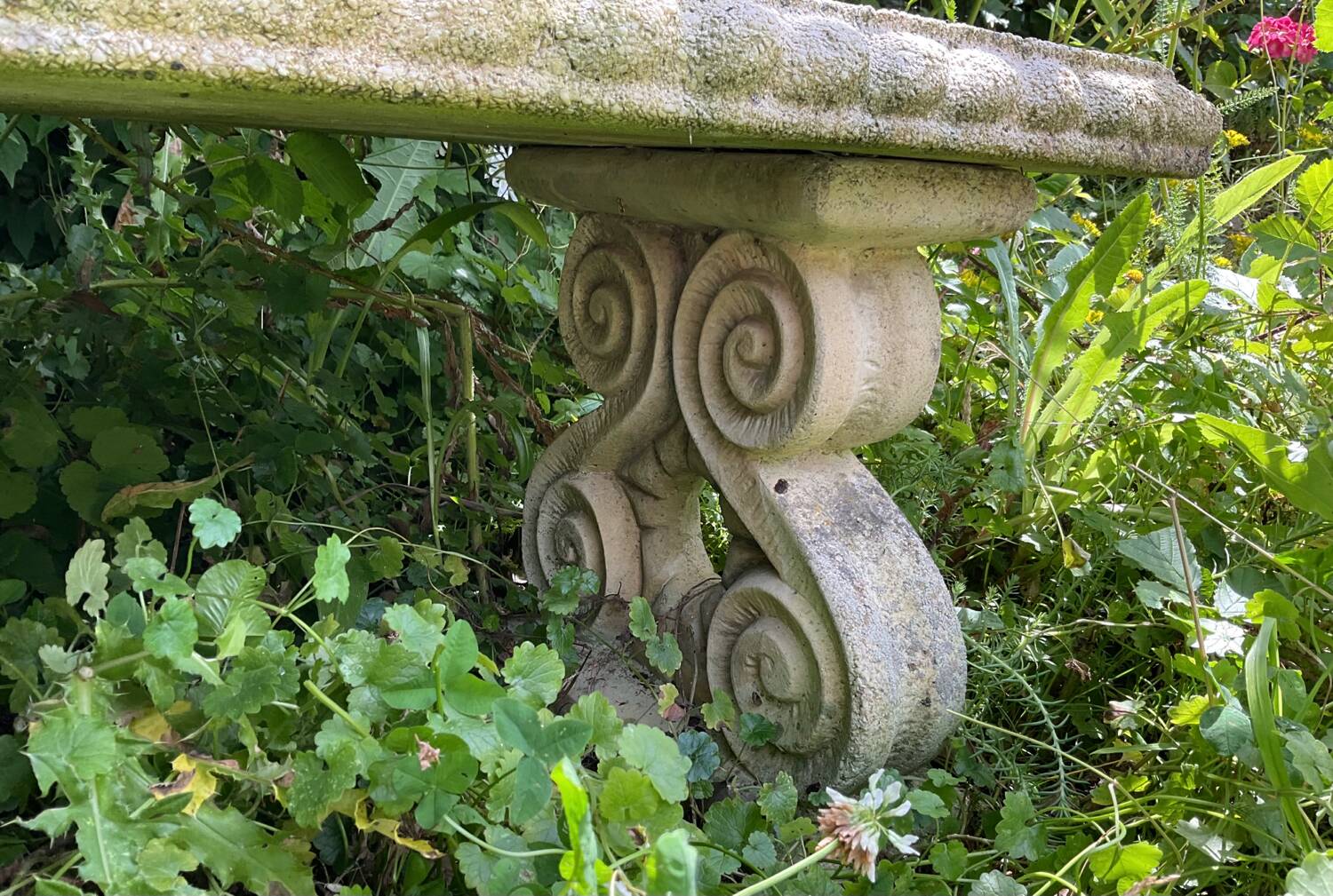 Vintage stone garden bench