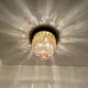 Brass and Smoked Glass Chandelier by Glashütte Limburg