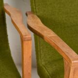 2 fauteuils verts, vers 1950