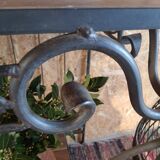 Wrought iron and wood baker shelves