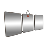 Vintage 1960 triptych mirror barber Mirbel blue Klein lizard imitation - 27