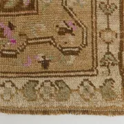 Light Brown & Pink Vintage Persian Rug, Handmade Wool Classic Home Decor