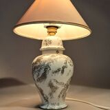 Fine porcelain lamp, hand-painted decoration. Laure Selignac, Paris.
