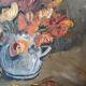 Acrylic painting on cardboard still life bohemian countryside decoration