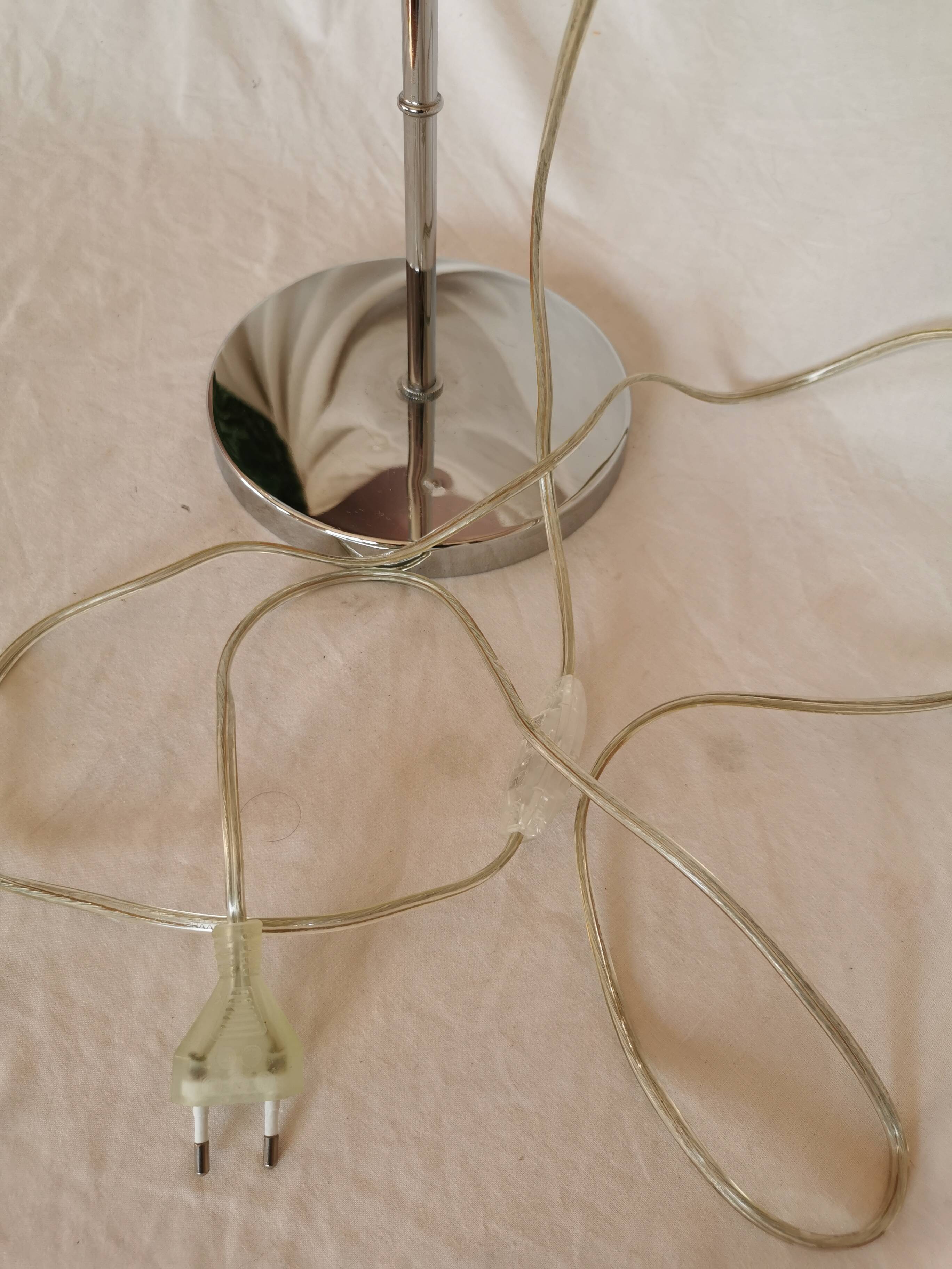 Lampe articulée, plastique et chrome, champignon, style 1970