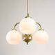 Lustre Mid-Century en Laiton et Opaline, Italie