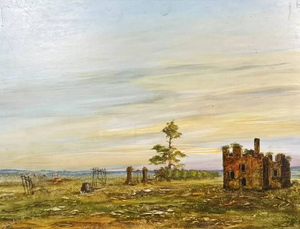 Boris Mitavski (1948): "La maison oubliée" pendant de 2 tableaux Russes