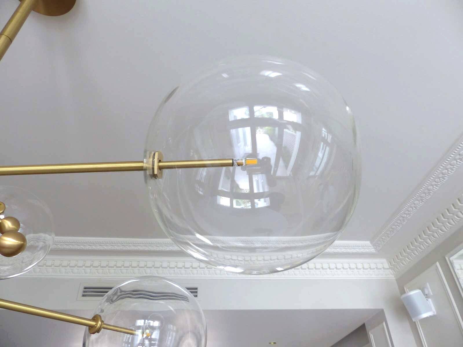 Brass & Borosilicate Glass Suspension "RD15 6 ARMS" design Schwung