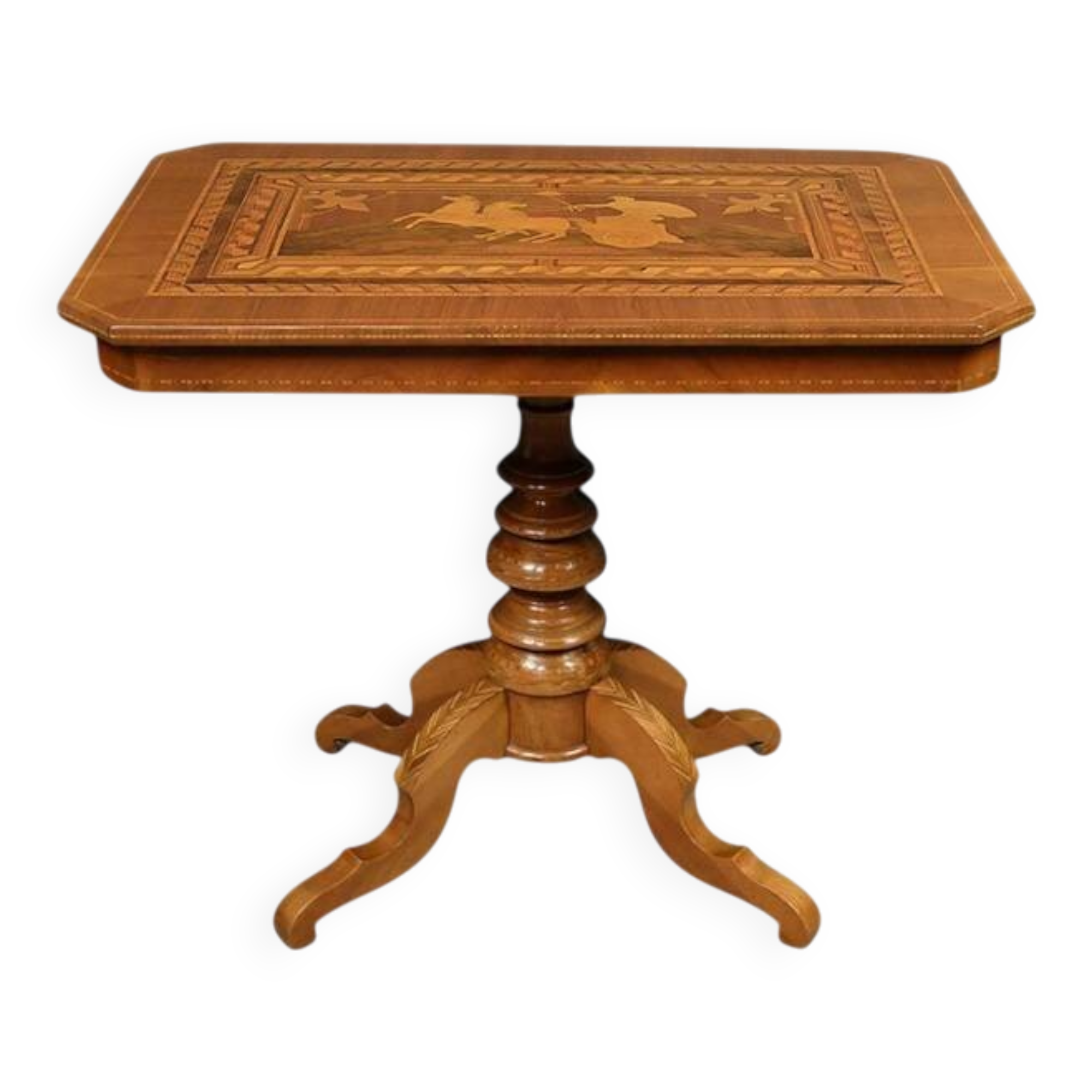 Table de salon en merisier et noyer, style Restauration – fin XIXe