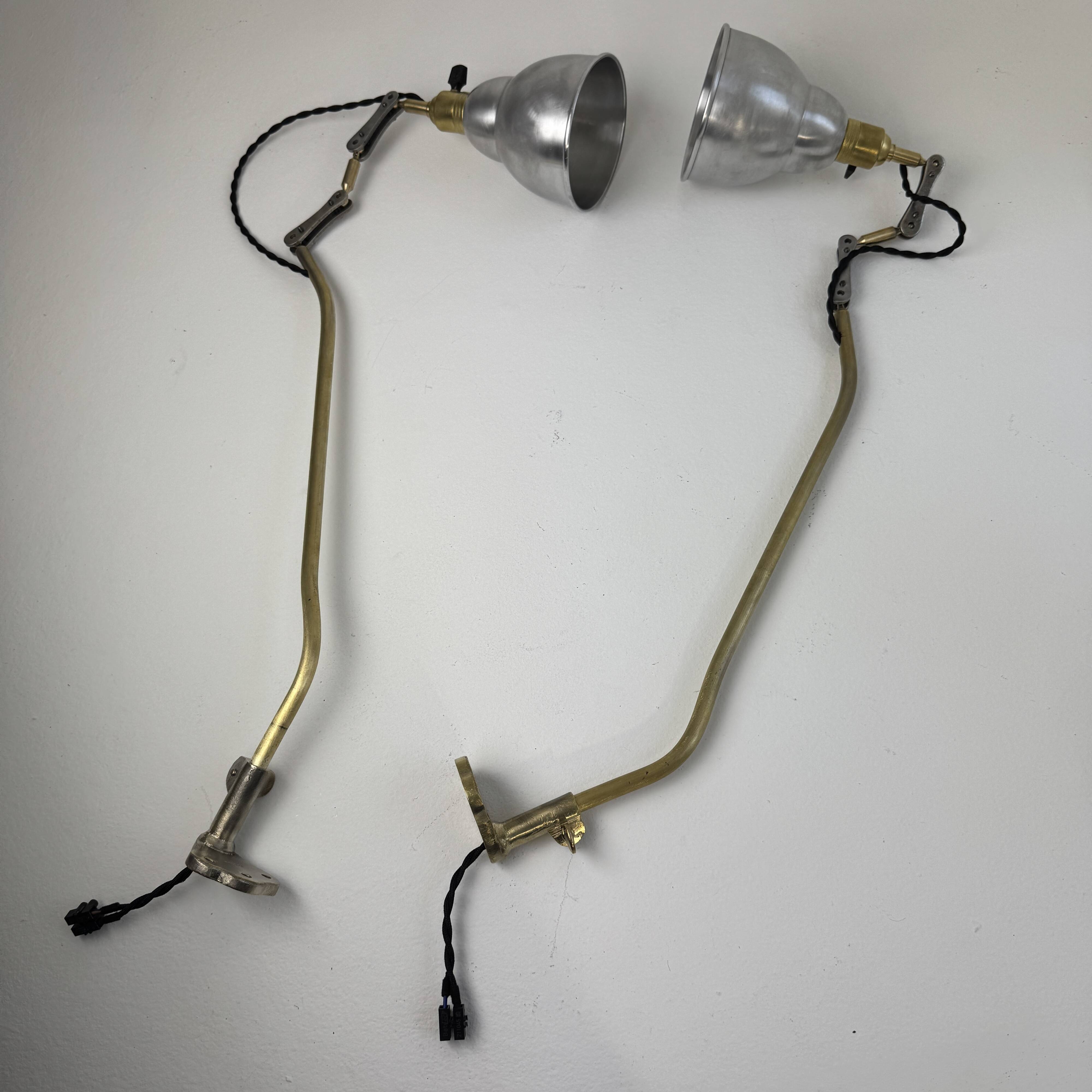 Pair of old workshop wall lights "Beunza"