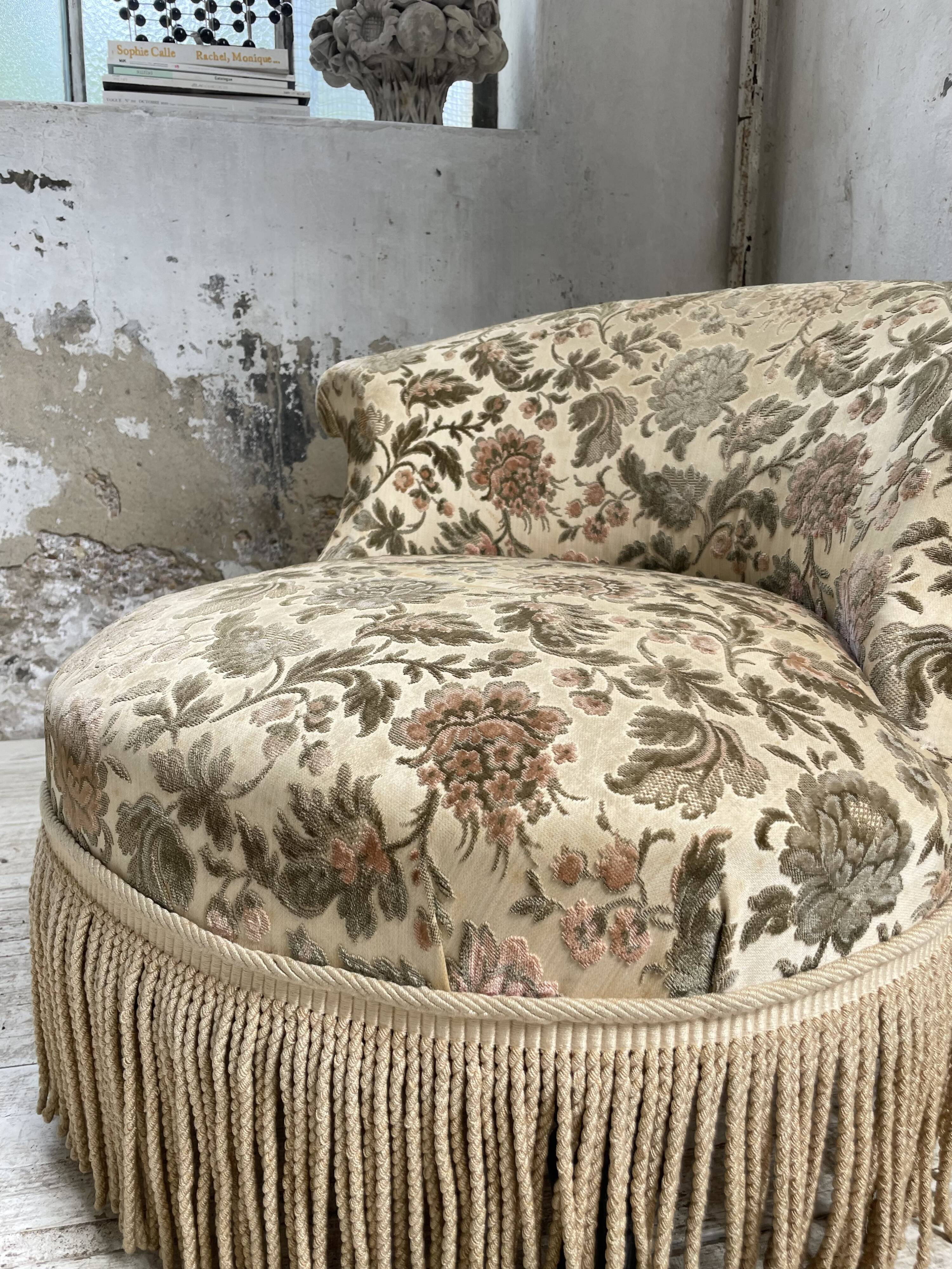 Fauteuil napoléon fleuri XIXème
