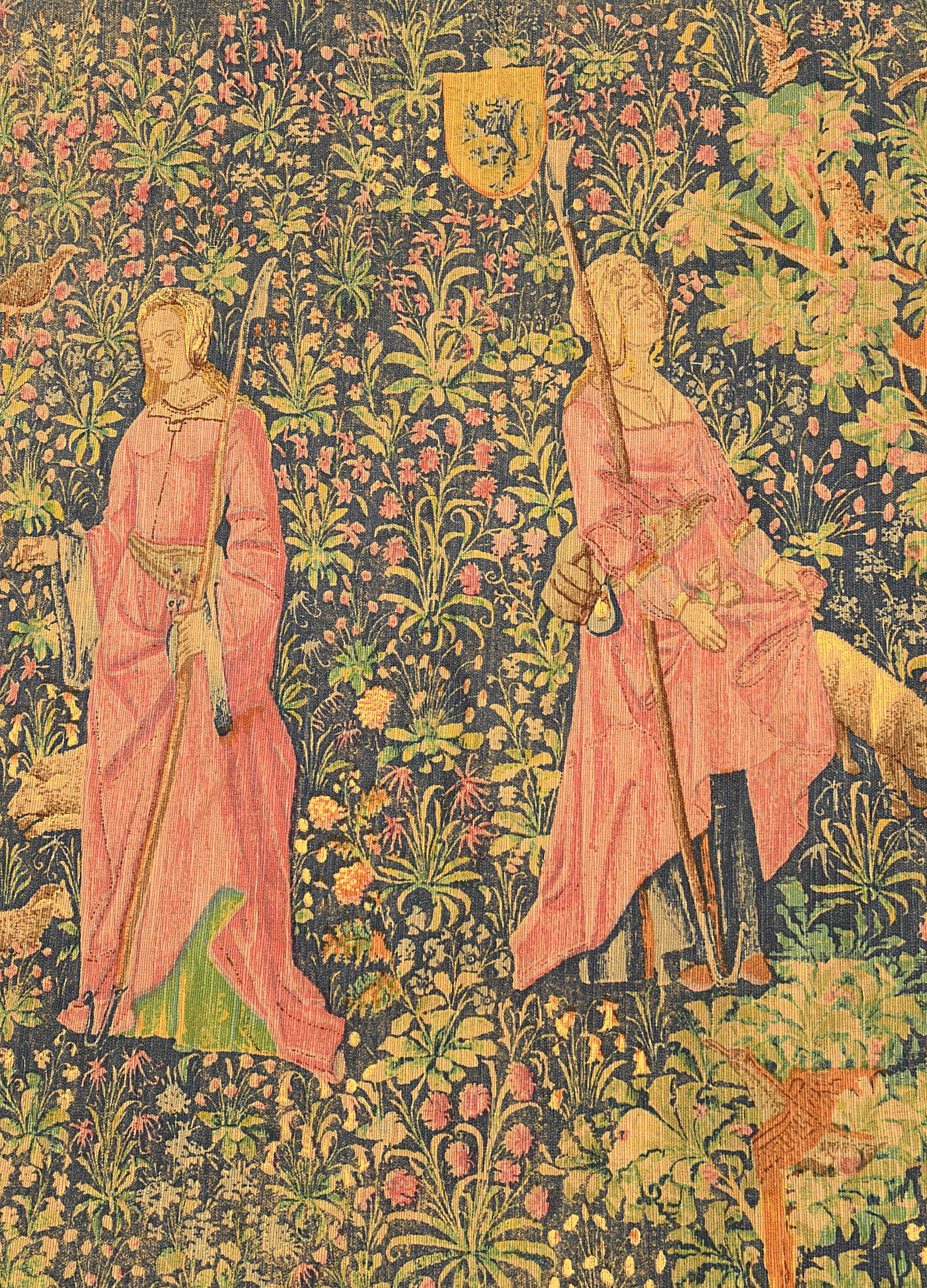 Tapisserie au point d'halluin atelier Jules Pansu de style médiéval