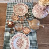 Set of 6 Vereco pink glass cups