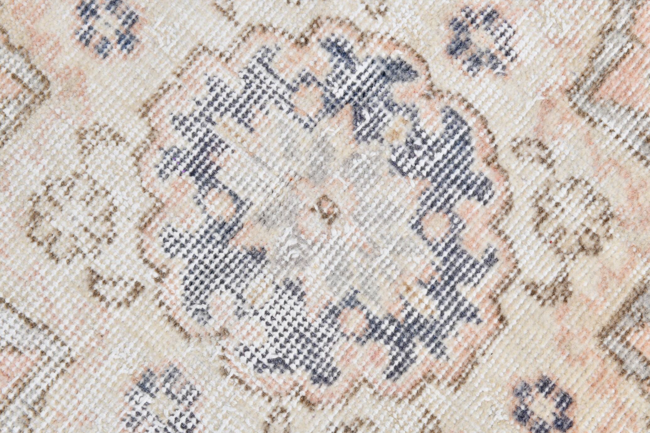 7x10 Turkish Classic Pattern Blue Beige Vintage Rug, 210x324Cm