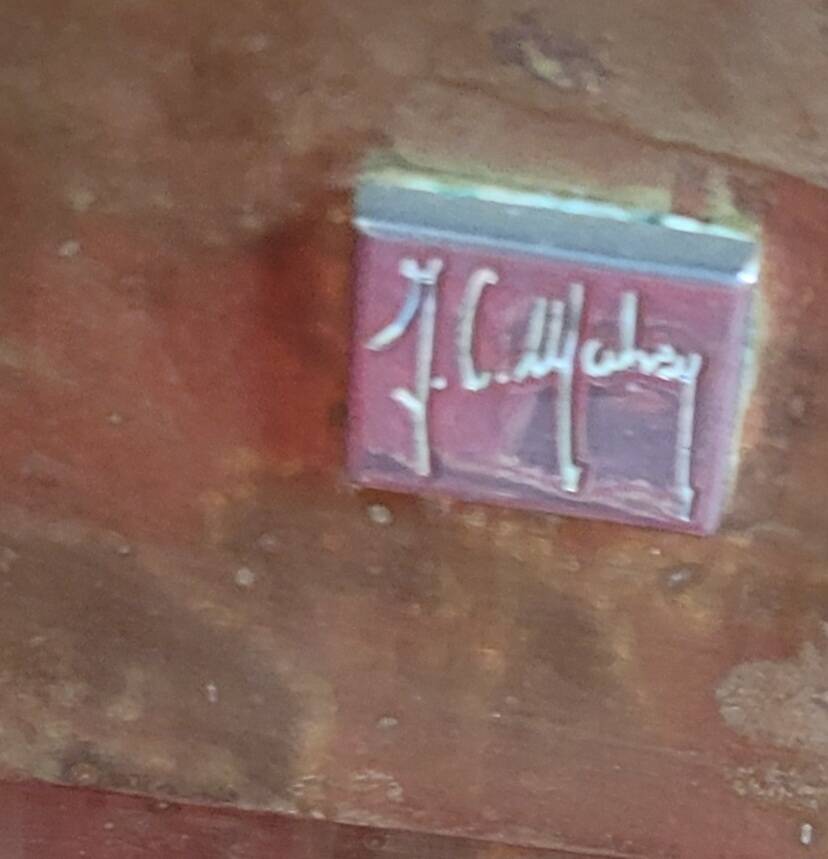 Large Lacquer and Brass Table by JC Mahey