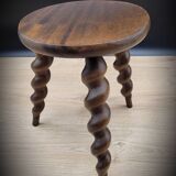 Tripod stool with twisted turned feet